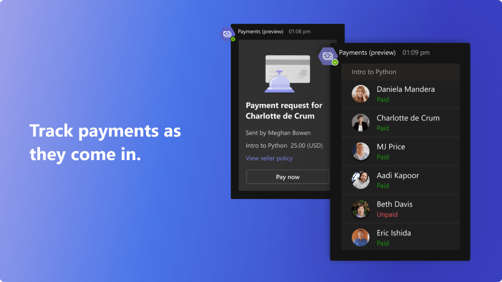 Microsoft Teams Payments